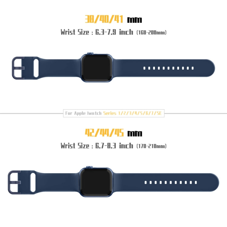 For Apple Watch Series 3 38mm Pin Buckle Silicone Watch Band(Abyss Blue) - Watch Bands by buy2fix | Online Shopping UK | buy2fix