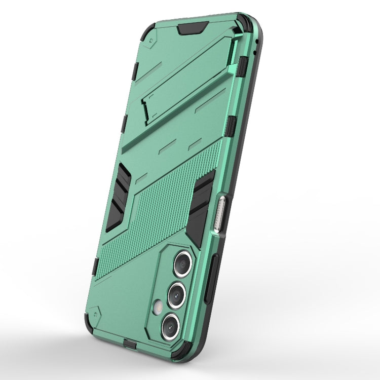 For Samsung Galaxy A25 5G Punk Armor 2 in 1 PC + TPU Shockproof Phone Case with Invisible Holder(Green) - Galaxy Phone Cases by buy2fix | Online Shopping UK | buy2fix