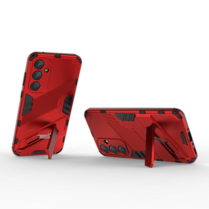 For Samsung Galaxy A35 5G Punk Armor 2 in 1 PC + TPU Shockproof Phone Case with Invisible Holder(Red) - Galaxy Phone Cases by buy2fix | Online Shopping UK | buy2fix