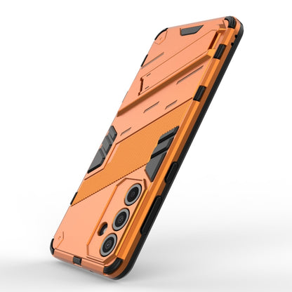 For Samsung Galaxy M55 5G Punk Armor 2 in 1 PC + TPU Shockproof Phone Case with Invisible Holder(Orange) - Galaxy Phone Cases by buy2fix | Online Shopping UK | buy2fix