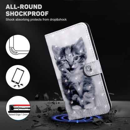 For iPhone 16 Plus 3D Painted Leather Phone Case(Smile Cat) - iPhone 16 Plus Cases by buy2fix | Online Shopping UK | buy2fix