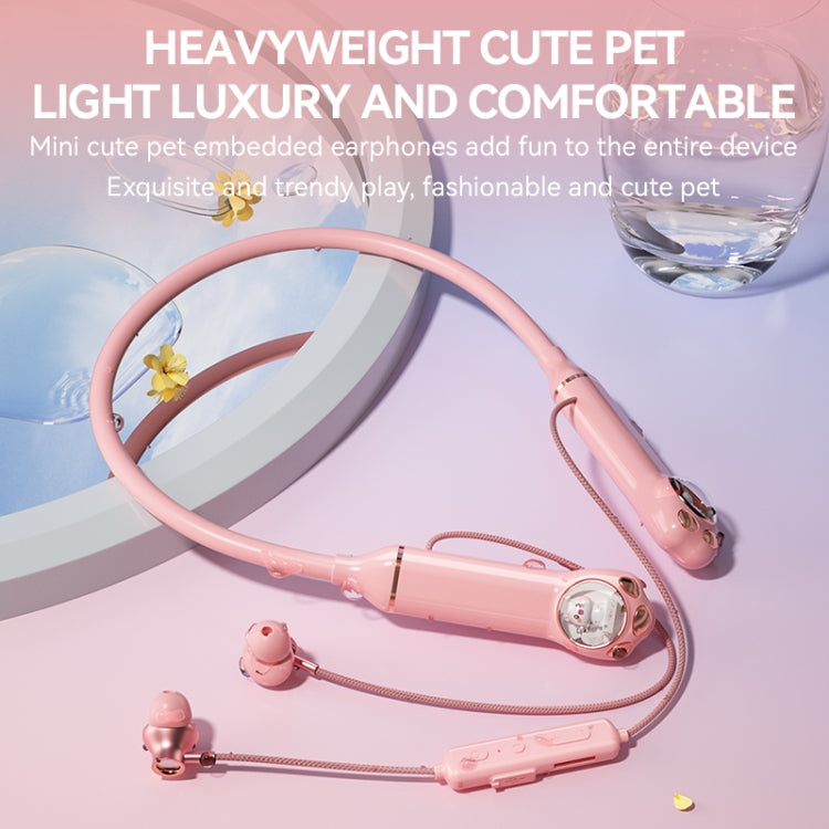 K1692 Meow Planet Neck-mounted Noise Reduction Sports Bluetooth Earphones(Purple) - Neck-mounted Earphone by buy2fix | Online Shopping UK | buy2fix