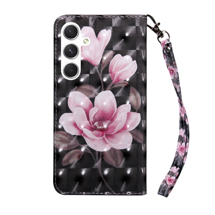 For Samsung Galaxy S24 5G 3D Painted Leather Phone Case(Pink Flower) - Galaxy S24 5G Cases by buy2fix | Online Shopping UK | buy2fix