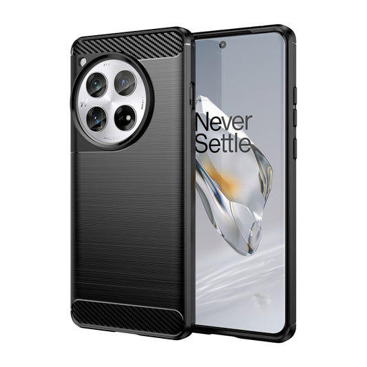 For OnePlus 12 Carbon Fiber Brushed Texture TPU Phone Case(Black) - OnePlus Cases by buy2fix | Online Shopping UK | buy2fix