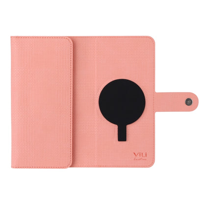 For iPhone 15 Plus ViLi GHB Series MagSafe Magnetic Zipper Leather Phone Case(Pink) - iPhone 15 Plus Cases by ViLi | Online Shopping UK | buy2fix