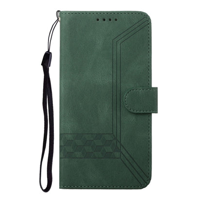 For Motorola Moto G Stylus 5G 2024 Cubic Skin Feel Flip Leather Phone Case(Green) - Motorola Cases by buy2fix | Online Shopping UK | buy2fix