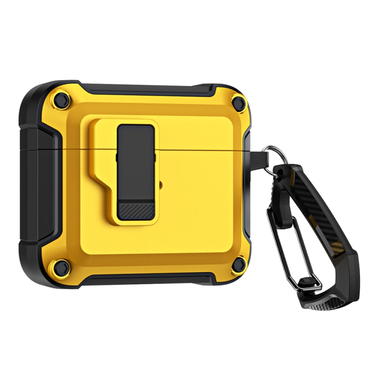 For AirPods 3 TPU + PC Wireless Bluetooth Earphone Protective Case with Switch Lock & Hook(Yellow) - For AirPods 3 by buy2fix | Online Shopping UK | buy2fix