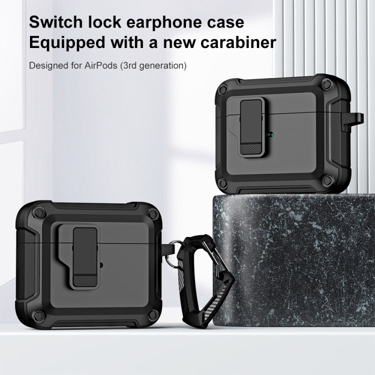 For AirPods 3 TPU + PC Wireless Bluetooth Earphone Protective Case with Switch Lock & Hook(White) - For AirPods 3 by buy2fix | Online Shopping UK | buy2fix