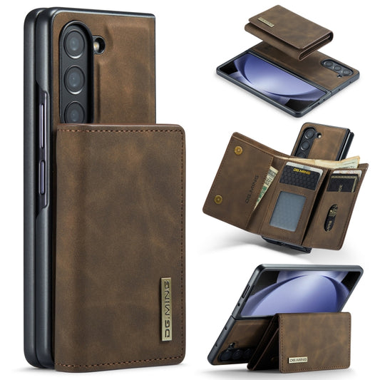 For Samsung Galaxy Z Fold5 DG.MING M1 Series 3-Fold Multi Card Wallet + Magnetic Phone Case(Coffee) - Galaxy Z Fold5 Cases by DG.MING | Online Shopping UK | buy2fix