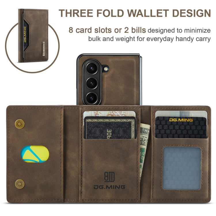 For Samsung Galaxy Z Fold6 DG.MING M2 Series 3-Fold Multi Card Bag + Magnetic Phone Case(Coffee) - Galaxy Z Fold6 5G Cases by DG.MING | Online Shopping UK | buy2fix