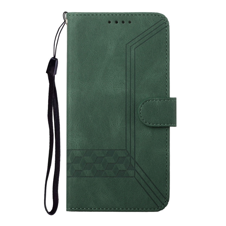 For iPhone SE 2024 Cubic Skin Feel Flip Leather Phone Case(Green) - More iPhone Cases by buy2fix | Online Shopping UK | buy2fix