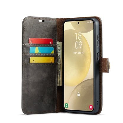 For Samsung Galaxy S24 5G DG.MING Crazy Horse Texture Detachable Magnetic Leather Case(Grey) - Galaxy S24 5G Cases by DG.MING | Online Shopping UK | buy2fix