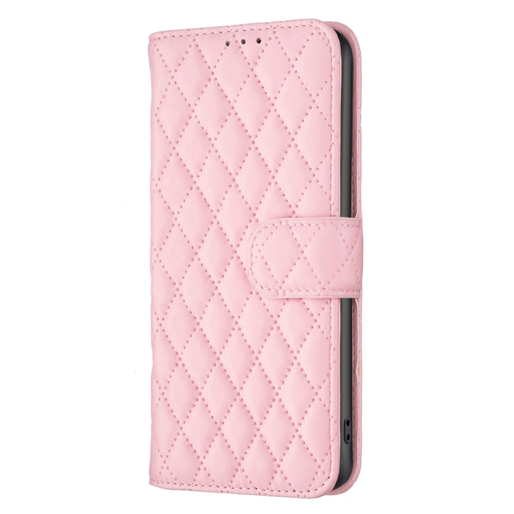 For Motorola Moto G14 4G Diamond Lattice Wallet Flip Leather Phone Case(Pink) - Motorola Cases by buy2fix | Online Shopping UK | buy2fix