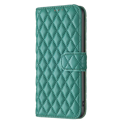 For Motorola Edge 40 Neo Diamond Lattice Wallet Flip Leather Phone Case(Green) - Motorola Cases by buy2fix | Online Shopping UK | buy2fix