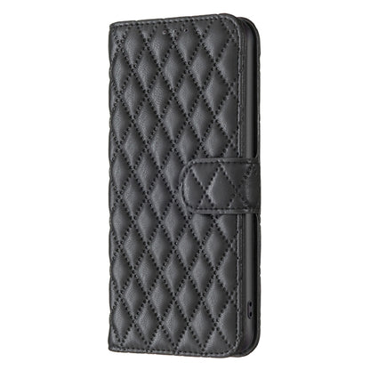 For Motorola Moto G Power 5G 2024 Diamond Lattice Wallet Flip Leather Phone Case(Black) - Motorola Cases by buy2fix | Online Shopping UK | buy2fix