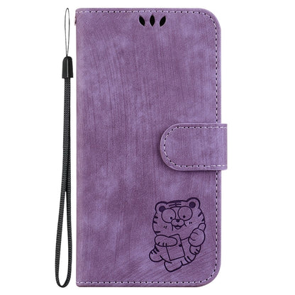 For OnePlus 11 Little Tiger Embossed Leather Phone Case(Purple) - OnePlus Cases by buy2fix | Online Shopping UK | buy2fix