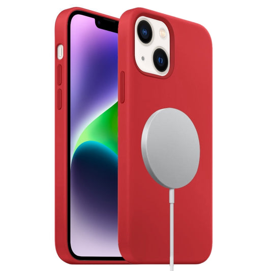 For iPhone 14 Plus MagSafe Liquid Silicone Full Coverage Phone Case(Red) - iPhone 14 Plus Cases by buy2fix | Online Shopping UK | buy2fix