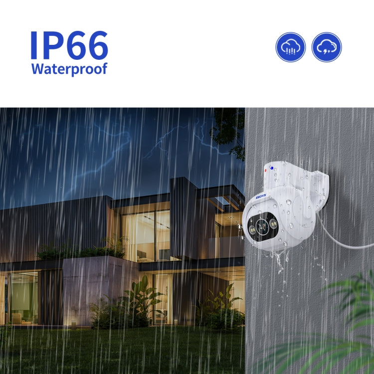 ESCAM PT304 HD 4MP Humanoid Detection Tracking WiFi Connection Sound Alarm Intelligent Night Vision H.265 Camera(EU Plug) - Wireless Camera by ESCAM | Online Shopping UK | buy2fix