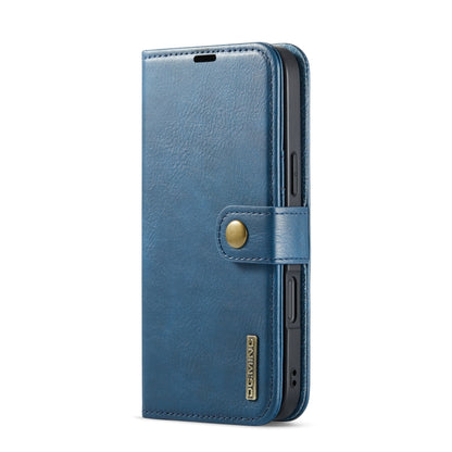 For iPhone 16 Plus DG.MING Crazy Horse Texture Detachable Magnetic Leather Phone Case(Blue) - iPhone 16 Plus Cases by DG.MING | Online Shopping UK | buy2fix