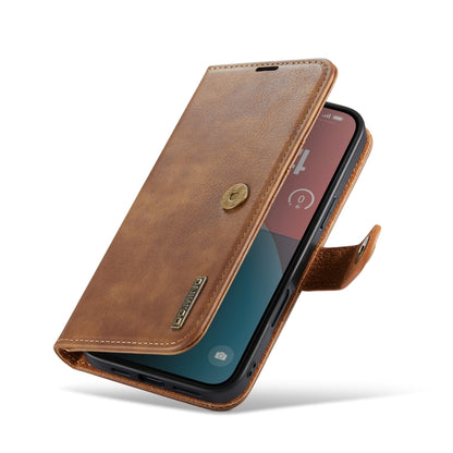 For iPhone 16 DG.MING Crazy Horse Texture Detachable Magnetic Leather Phone Case(Brown) - iPhone 16 Cases by DG.MING | Online Shopping UK | buy2fix