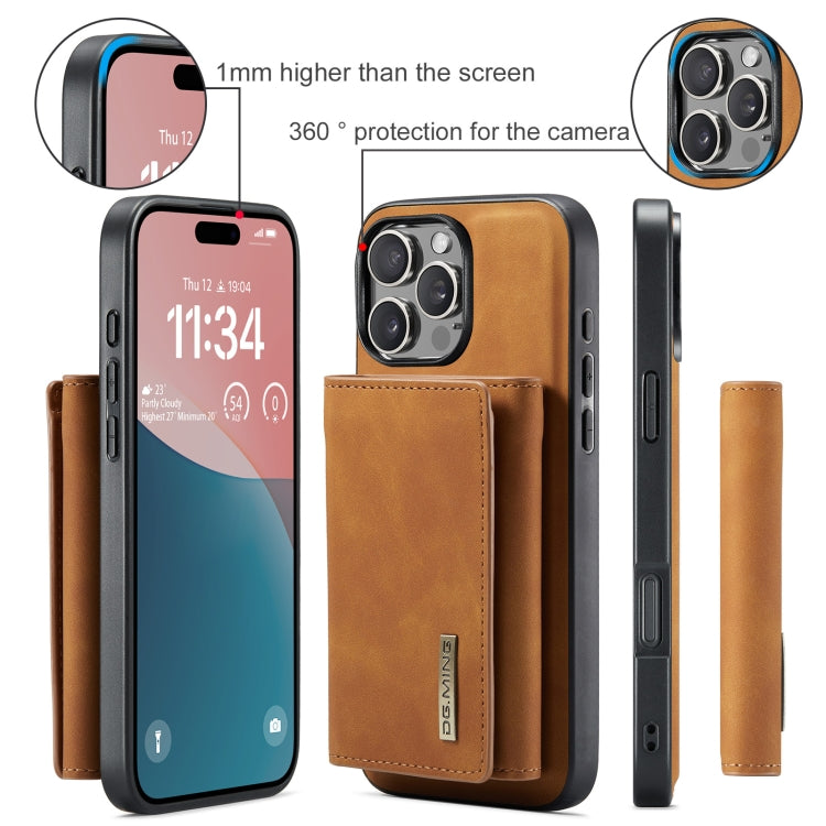 For iPhone 16 Pro Max DG.MING M1 Series 3-Fold Multi Card Wallet Leather Phone Case(Brown) - iPhone 16 Pro Max Cases by DG.MING | Online Shopping UK | buy2fix