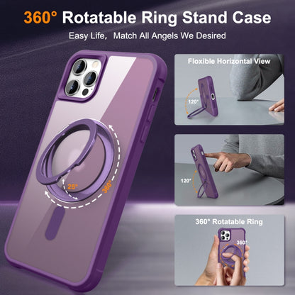 For iPhone 13 Pro Max / 12 Pro Max MagSafe Magnetic Rotating Holder Phone Case(Purple) - iPhone 13 Pro Max Cases by buy2fix | Online Shopping UK | buy2fix