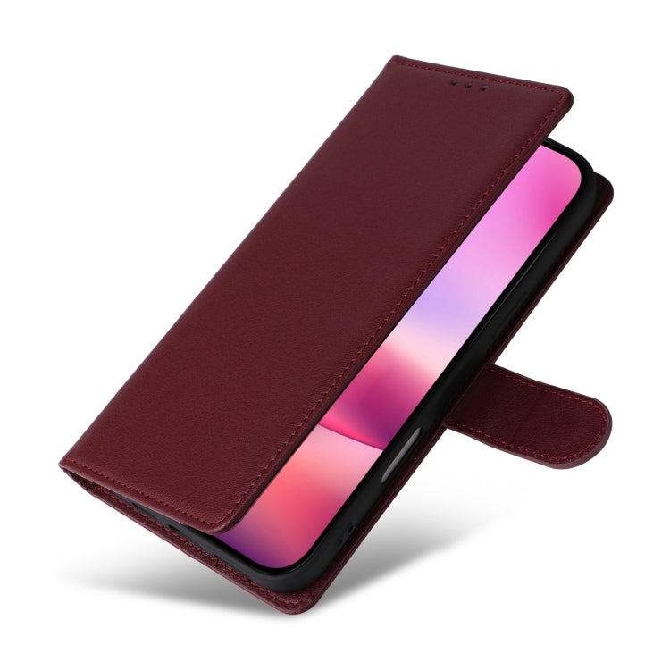 For iPhone 16 Multifunctional Horizontal Flip Leather Phone Case with Three Card Slots(Wine Red) - iPhone 16 Cases by buy2fix | Online Shopping UK | buy2fix