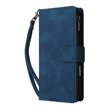 For iPhone 16 Pro Max Crossbody Multi-card Slot Wallet Zipper Leather Phone Case(Dark Blue) - iPhone 16 Pro Max Cases by buy2fix | Online Shopping UK | buy2fix