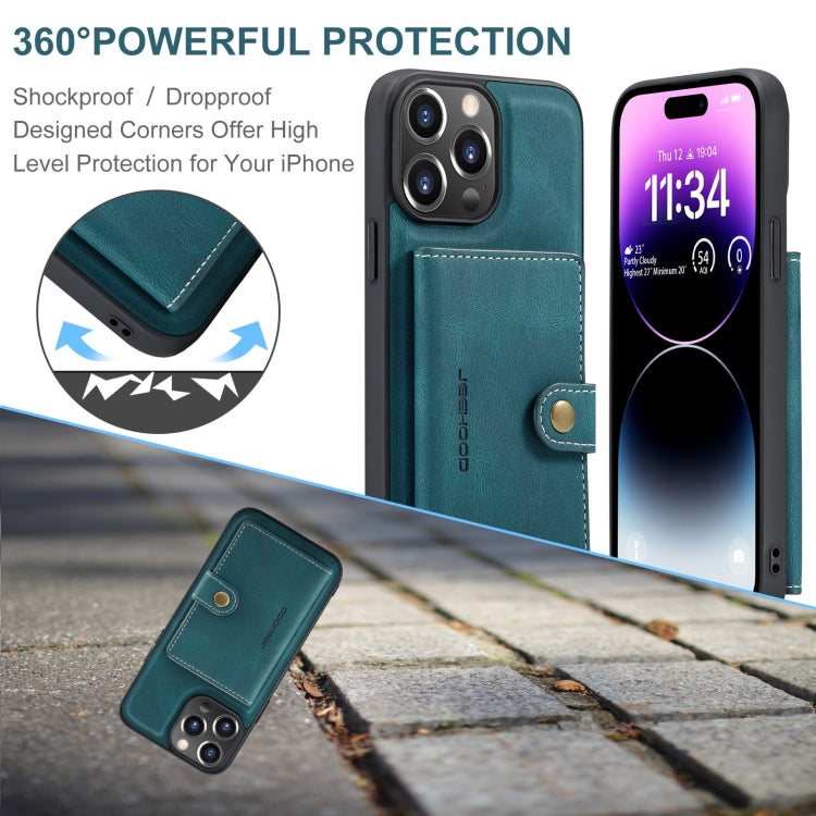 For iPhone 15 Pro Max JEEHOOD Retro Magnetic Detachable Leather Phone Case(Blue) - iPhone 15 Pro Max Cases by JEEHOOD | Online Shopping UK | buy2fix