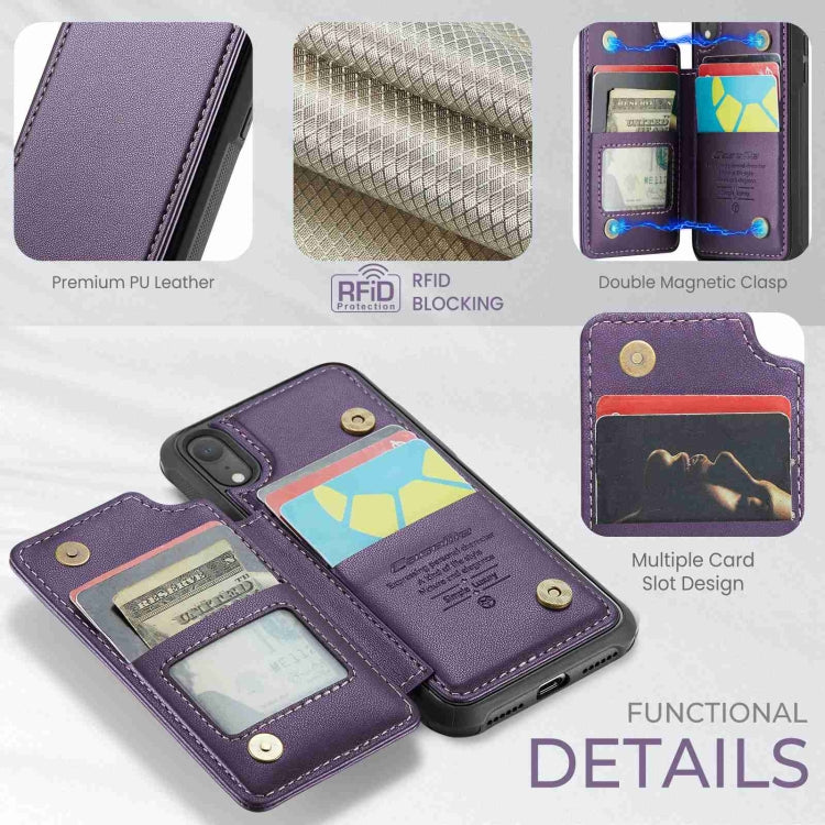 For iPhone XR CaseMe C22 Card Slots Holder RFID Anti-theft Phone Case(Purple) - More iPhone Cases by CaseMe | Online Shopping UK | buy2fix