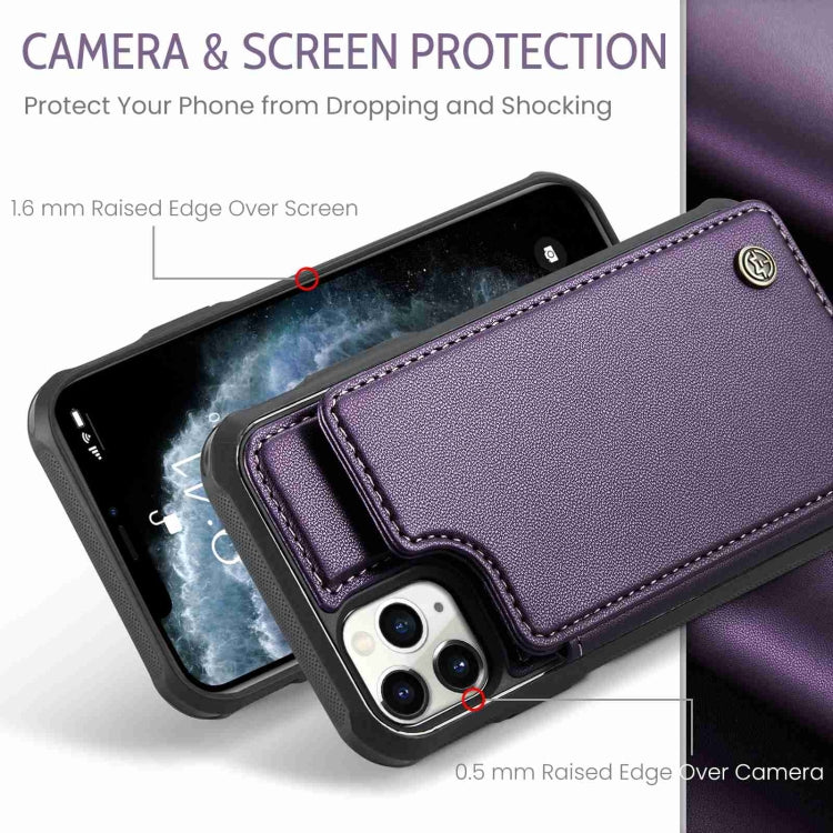 For iPhone 11 Pro CaseMe C22 Card Slots Holder RFID Anti-theft Phone Case(Purple) - iPhone 11 Pro Cases by CaseMe | Online Shopping UK | buy2fix