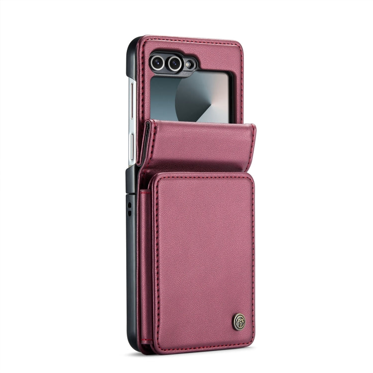 For Samsung Galaxy Z Flip6 5G CaseMe C22 PC+TPU Business Style RFID Anti-theft Leather Phone Case(Wine Red) - Galaxy Z Flip6 5G Cases by CaseMe | Online Shopping UK | buy2fix