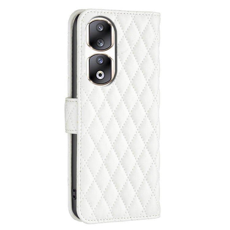 For Honor 90 Pro Diamond Lattice Wallet Flip Leather Phone Case(White) - Honor Cases by buy2fix | Online Shopping UK | buy2fix