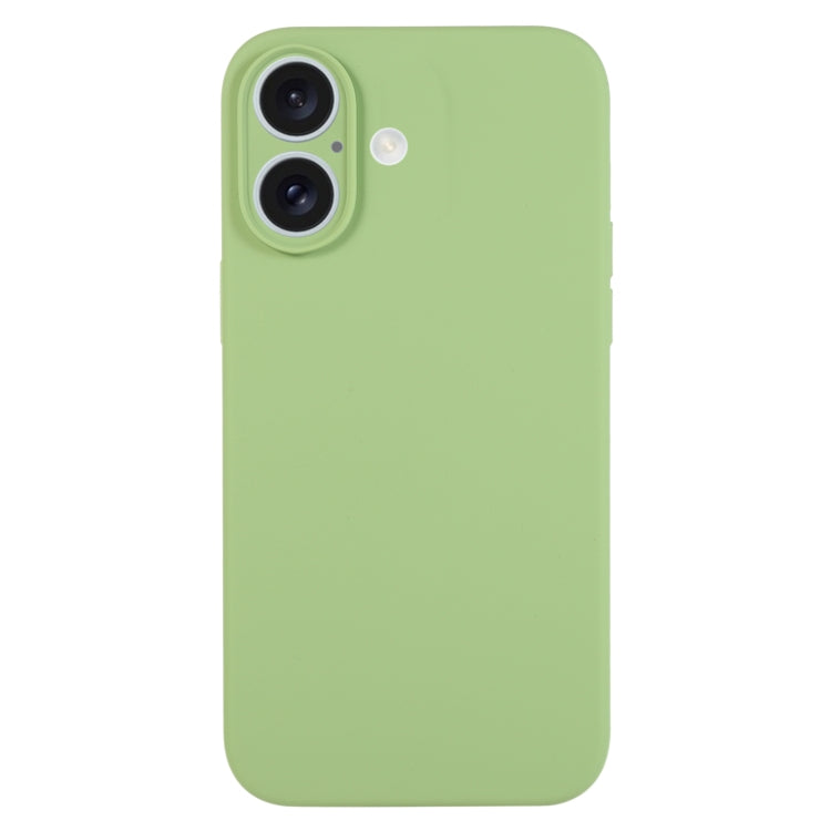 For iPhone 16 Pure Color Liquid Silicone Fine Pore Phone Case(Mint Green) - iPhone 16 Cases by buy2fix | Online Shopping UK | buy2fix