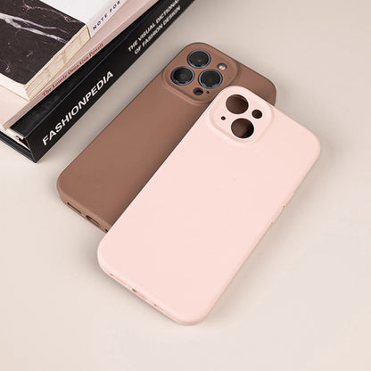 For iPhone 14 Pro Pure Color Liquid Silicone Fine Pore Phone Case(Black Currant) - iPhone 14 Pro Cases by buy2fix | Online Shopping UK | buy2fix