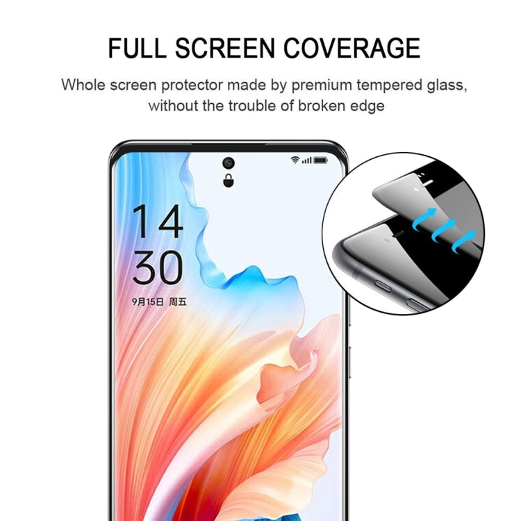 For OPPO A2 Pro 9H HD 3D Curved Edge Tempered Glass Film(Black) - A2 Pro Tempered Glass by buy2fix | Online Shopping UK | buy2fix