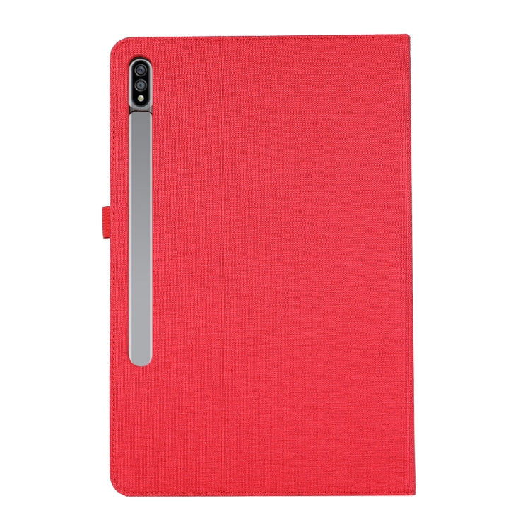 For Samsung Galaxy Tab S9 Horizontal Flip TPU + Fabric PU Leather Tablet Case(Red) - Galaxy Tab S9 Cases by buy2fix | Online Shopping UK | buy2fix