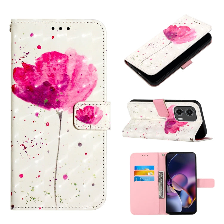 For Motorola Moto G Stylus 5G 2024 3D Painting Horizontal Flip Leather Phone Case(Flower) - Motorola Cases by buy2fix | Online Shopping UK | buy2fix