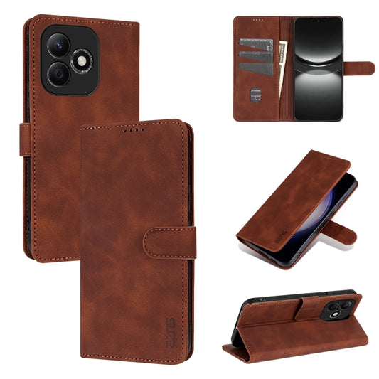 For Honor X60i AZNS Skin Feel Calf Texture Flip Leather Phone Case(Brown) - Honor Cases by AZNS | Online Shopping UK | buy2fix