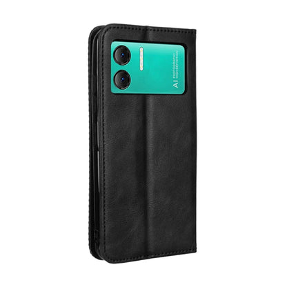 For Doogee X98 Magnetic Buckle Retro Texture Leather Phone Case(Black) - More Brand by buy2fix | Online Shopping UK | buy2fix