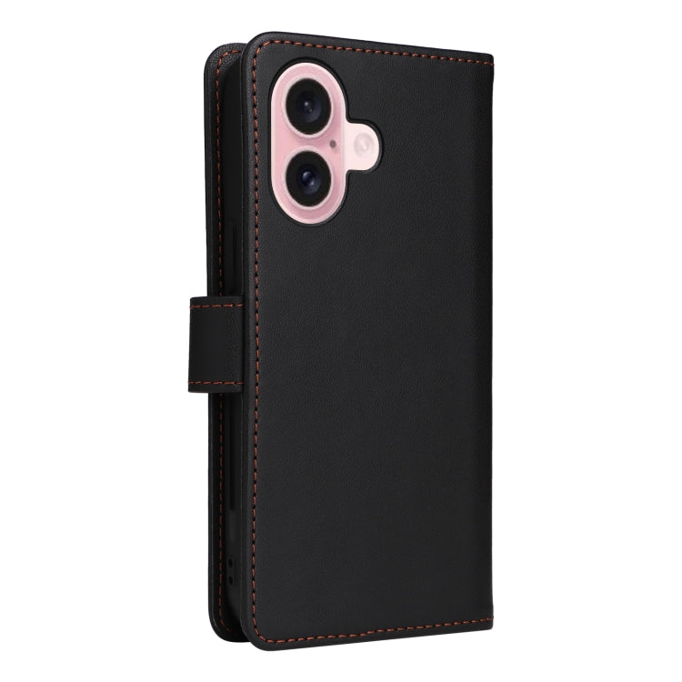 For iPhone 16 BETOPNICE BN-005 2 in 1 Detachable Imitate Genuine Leather Phone Case(Black) - iPhone 16 Cases by BETOPNICE | Online Shopping UK | buy2fix