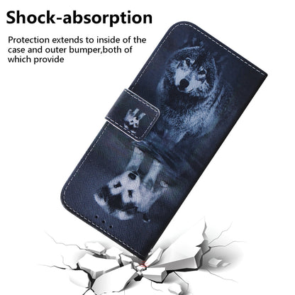 For Motorola Moto G Power 5G 2024 Coloured Drawing Flip Leather Phone Case(Wolf and Dog) - Motorola Cases by buy2fix | Online Shopping UK | buy2fix