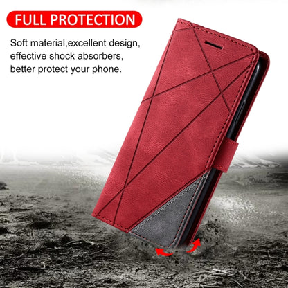 For iPhone 16 Pro Max Skin Feel Splicing Leather Phone Case(Red) - iPhone 16 Pro Max Cases by buy2fix | Online Shopping UK | buy2fix