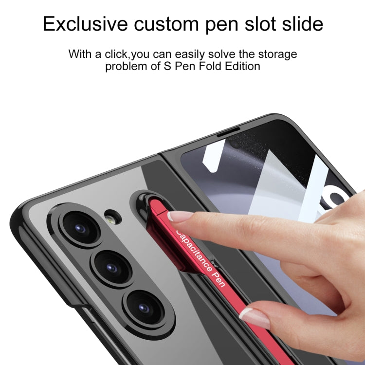 For Samsung Galaxy Z Fold5 5G GKK Integrated PC Phone Case with Pen Slot, No Include Pen(Black+Red) - Galaxy Z Fold5 Cases by GKK | Online Shopping UK | buy2fix