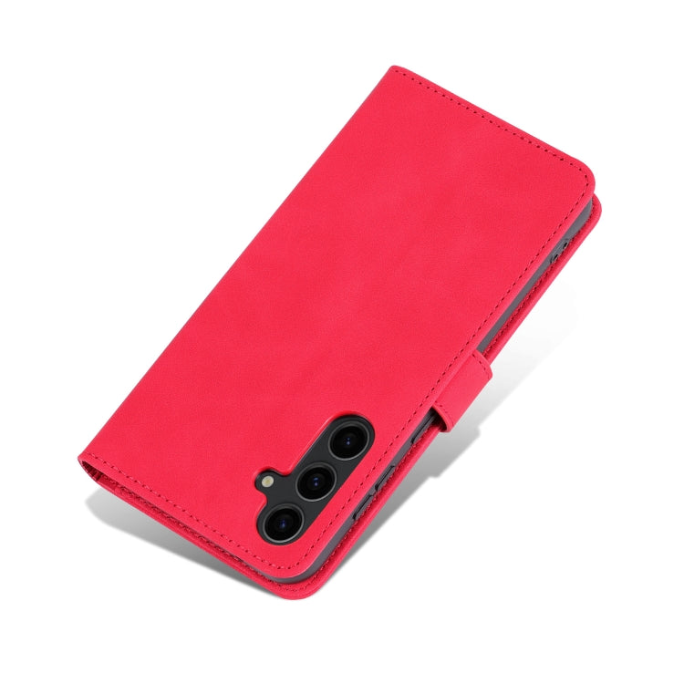 For Samsung Galaxy S24 5G AZNS Skin Feel Calf Texture Flip Leather Phone Case(Red) - Galaxy S24 5G Cases by AZNS | Online Shopping UK | buy2fix