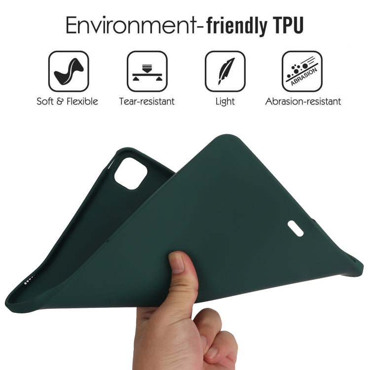 For iPad Pro 11 2024 Oil Spray Skin-friendly TPU Tablet Case(Deep Green) - iPad Pro 11 2024 Cases by buy2fix | Online Shopping UK | buy2fix