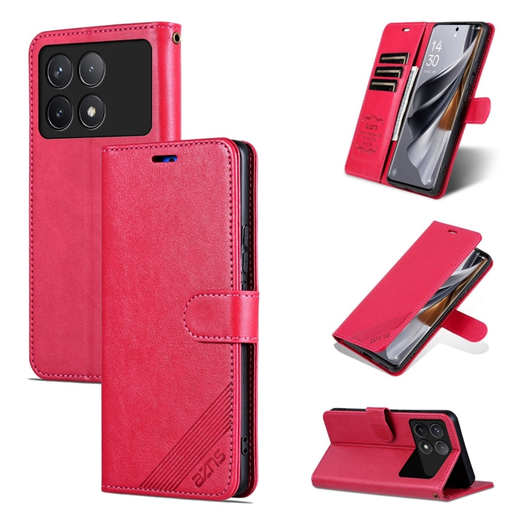 For Xiaomi Redmi K70 / K70 Pro AZNS Sheepskin Texture Flip Leather Phone Case(Red) - K70 Pro Cases by AZNS | Online Shopping UK | buy2fix