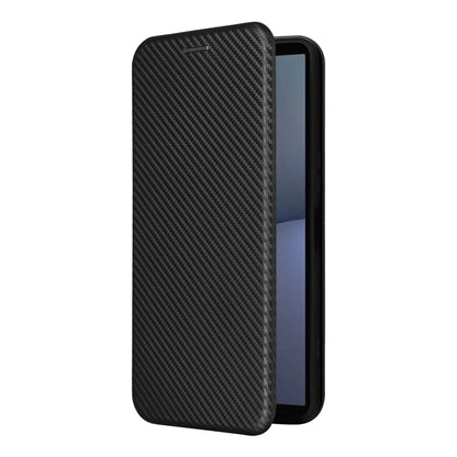 For Sony Xperia 1 VI 2024 Carbon Fiber Texture Flip Leather Phone Case(Black) - Sony Cases by buy2fix | Online Shopping UK | buy2fix