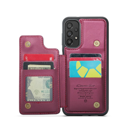 For Samsung Galaxy A33 5G CaseMe C22 Card Slots Holder RFID Anti-theft Phone Case(Wine Red) - Galaxy Phone Cases by CaseMe | Online Shopping UK | buy2fix