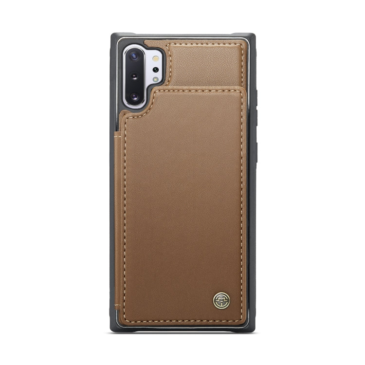 For Samsung Galaxy Note10+ 5G CaseMe C22 Card Slots Holder RFID Anti-theft Phone Case(Brown) - Galaxy Phone Cases by CaseMe | Online Shopping UK | buy2fix